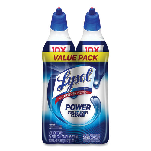 LYSOL Brand Disinfectant Toilet Bowl Cleaner, Atlantic Fresh Scent, 24 oz Angle-Neck Bottle, 2/Pack
