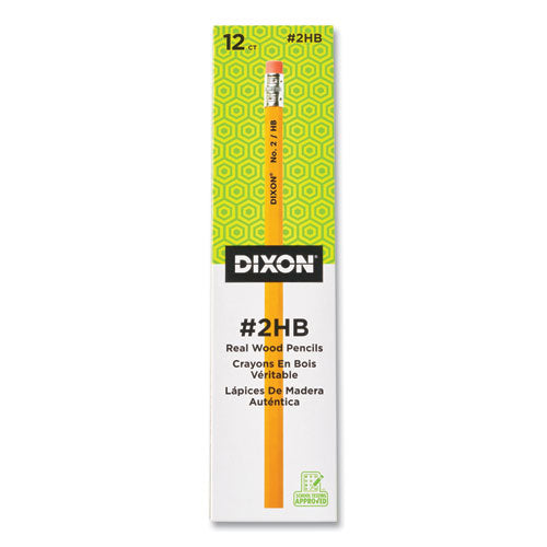 Dixon No. 2 Pencil, HB (#2), Black Lead, Yellow Barrel, Dozen