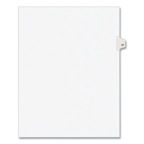 Avery Preprinted Legal Exhibit Side Tab Index Dividers, Avery Style, 10-Tab, 57, 11 x 8.5, White, 25/Pack, (1057)