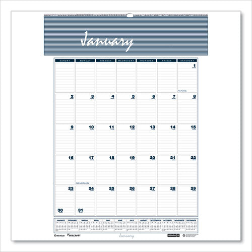AbilityOne 7510016935083, SKILCRAFT 12-Month Wall Calendar, 8.5 x 11, White/Blue/Gray Sheets, 12-Month (Jan to Dec): 2026
