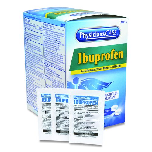 PhysiciansCare Ibuprofen Tablets, Two-Pack, 50 Packs/Box