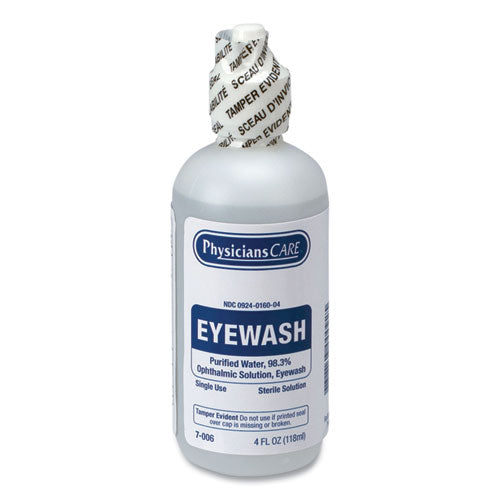 PhysiciansCare by First Aid Only First Aid Refill Components Disposable Eye Wash, 4 oz. Bottle