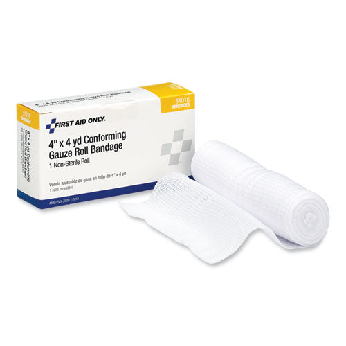 PhysiciansCare by First Aid Only First Aid Conforming Gauze Bandage, Non-Sterile, 4" Wide