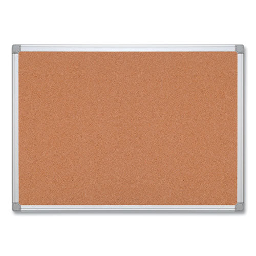 MasterVision Earth Cork Board, 48" x 36", Tan Surface, Satin Aluminum Frame