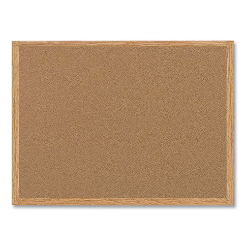 MasterVision Earth Cork Board, 36" x 24", Tan Surface, Oak Finished Wood Frame