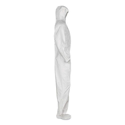 KleenGuard A20 Breathable Particle Protection Coveralls, Elastic Back, Hood and Boots, 4X-Large, White, 20/Carton