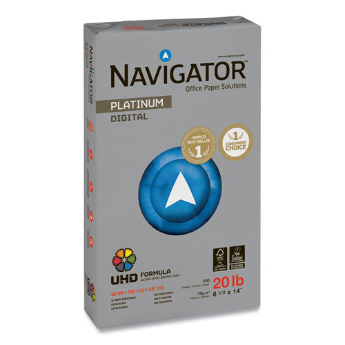 Navigator Platinum Paper, 99 Bright, 20 lb Bond Weight, 8.5 x 14, White, 500 Sheets/Ream, 10 Reams/Carton
