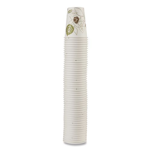 Dixie Pathways Paper Hot Cups, 8 oz, White/Brown, 50/Pack
