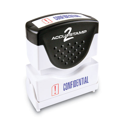 ACCUSTAMP2 Pre-Inked Shutter Stamp, Red/Blue, CONFIDENTIAL, 1.63 x 0.5