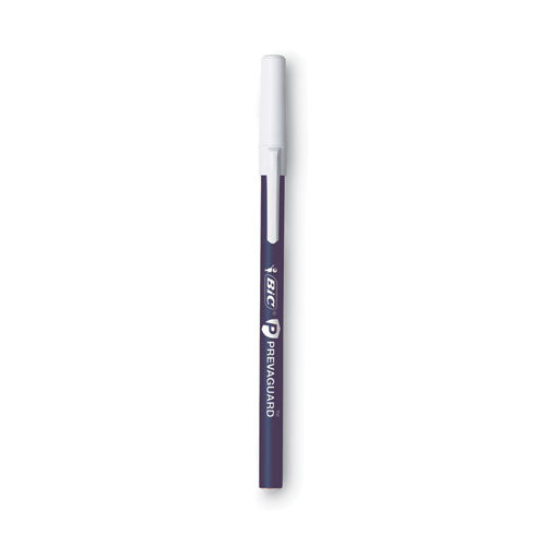 BIC PrevaGuard Round Stic Ballpoint Pen, Stick, Medium 1 mm, Blue Ink, Blue Barrel, 8/Pack