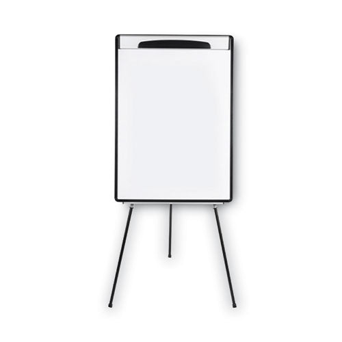 MasterVision Magnetic Gold Ultra Dry Erase Tripod Presentation Easel with Arms, 28" x 38.5", White Surface, Black/Silver Aluminum Frame