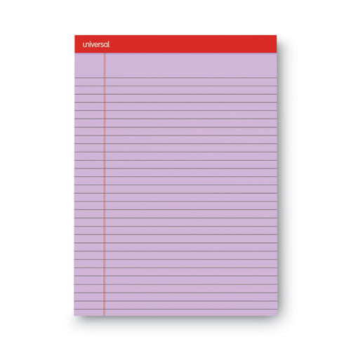 Universal Colored Perforated Ruled Writing Pads, Wide/Legal Rule, (50) Orchid 8.5 x 11 Sheets, Dozen