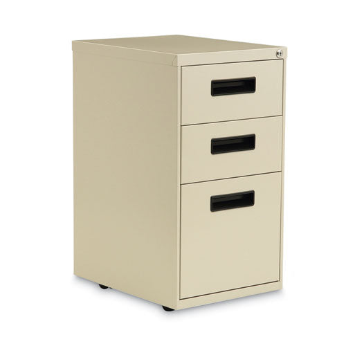 Alera File Pedestal, Left or Right, 3-Drawers: Box/Box/File, Legal/Letter, Putty, 14.96" x 19.29" x 27.75"