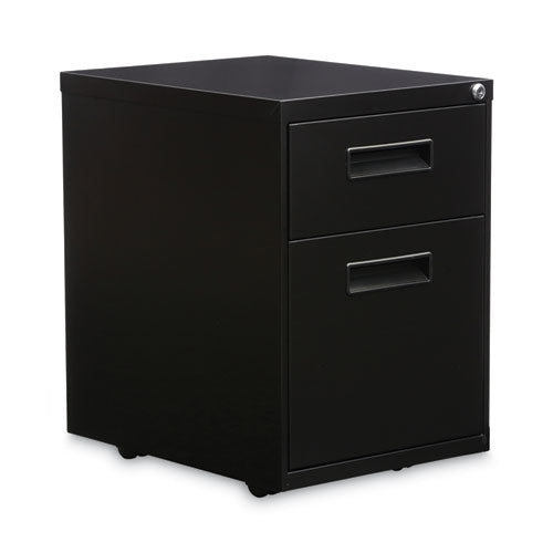 Alera File Pedestal, Left or Right, 2-Drawers: Box/File, Legal/Letter, Black, 14.96" x 19.29" x 21.65"