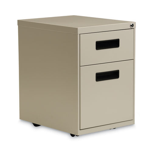 Alera File Pedestal, Left or Right, 2-Drawers: Box/File, Legal/Letter, Putty, 14.96" x 19.29" x 21.65"