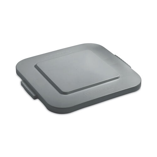 Rubbermaid Commercial Square BRUTE Lid, 24w x 24d x 2.2h, Gray, 4/Carton