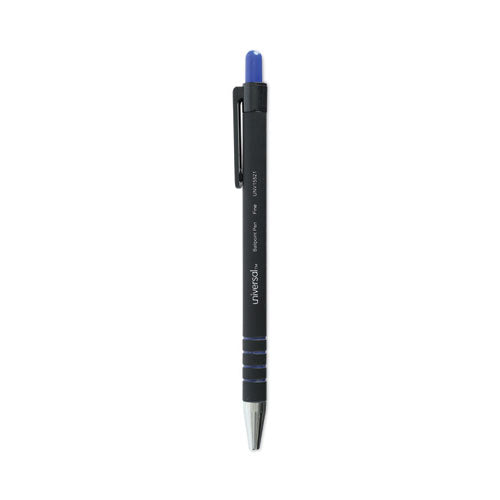 Universal Ballpoint Pen, Retractable, Fine 0.7 mm, Blue Ink, Blue Barrel, Dozen