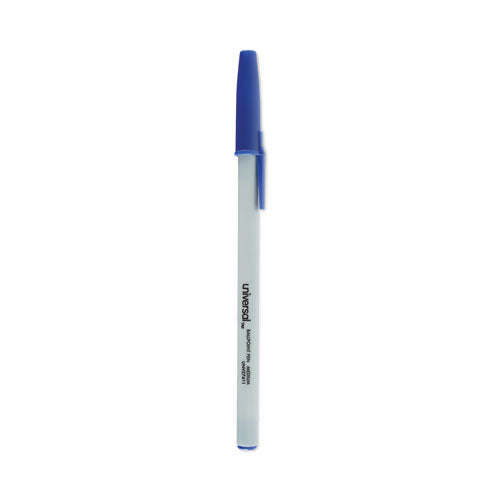 Universal Ballpoint Pen, Stick, Medium 1 mm, Blue Ink, Gray/Blue Barrel, Dozen