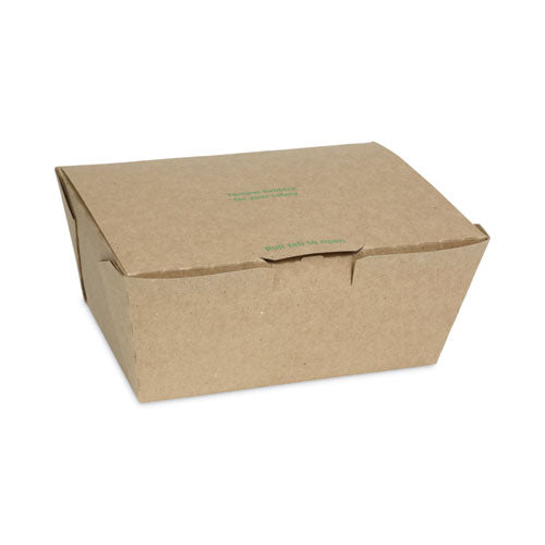 Pactiv Evergreen EarthChoice Tamper Evident OneBox Paper Box, 7.6 x 5.7 x 3.3, Brown, 160/Carton