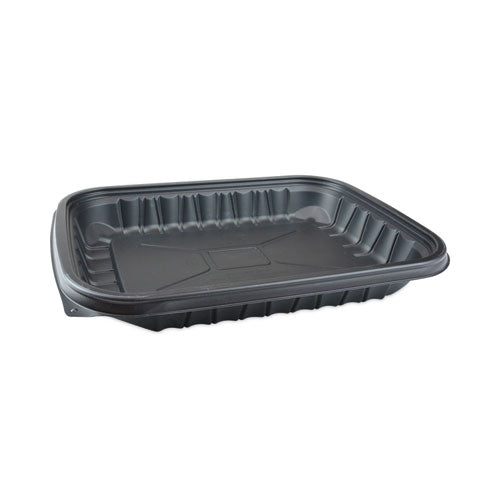 Pactiv Evergreen EarthChoice Entree2Go Takeout Container, 48 oz, 11.8 x 8.8 x 1.61, Black, Plastic, 200/Carton
