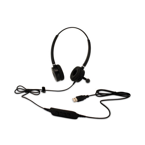 Spracht HS-WD-USB-2 Binaural Over The Head Headset, Black