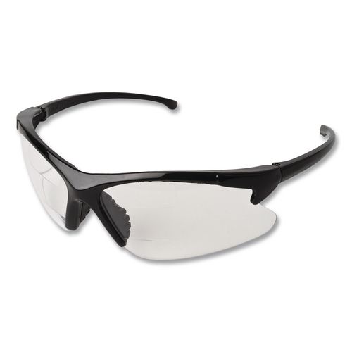 KleenGuard V60 30-06 Dual Readers Safety Glasses, 2.0+ Diopter, Black Half Frame, Clear Dual Lens