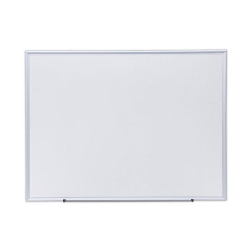Universal Deluxe Melamine Dry Erase Board, 48" x 36", White Surface, Satin Aluminum Frame