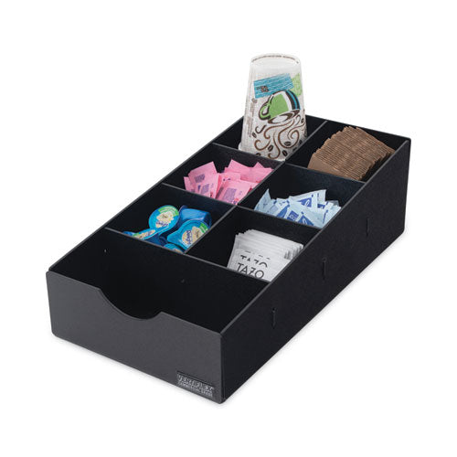 Vertiflex Commercial Grade Condiment Caddy, 7 Compartments, 8.75 x 16 x 5.25, Black