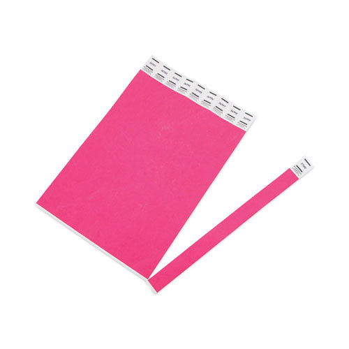 Advantus Crowd Management Wristbands, Sequentially Numbered, 9.75" x 0.75", Neon Pink, 500/Pack