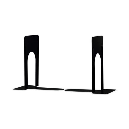 Universal Jumbo Deluxe Economy Bookends, Nonskid Base, 5.88 x 8.25 x 9, Heavy Gauge Steel, Black, Pair