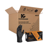KleenGuard G10 Kraken Grip Nitrile Gloves, Powder-Free, 6 mil Thick, 9.5" Long, Black, 100/Box, 10 Boxes/Carton