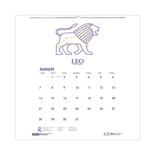 House of Doolittle Recycled Academic Zodiac Wall Calendar, 11 x 14, Multicolor Sheets, 12-Month (Aug to July): 2025 to 2026