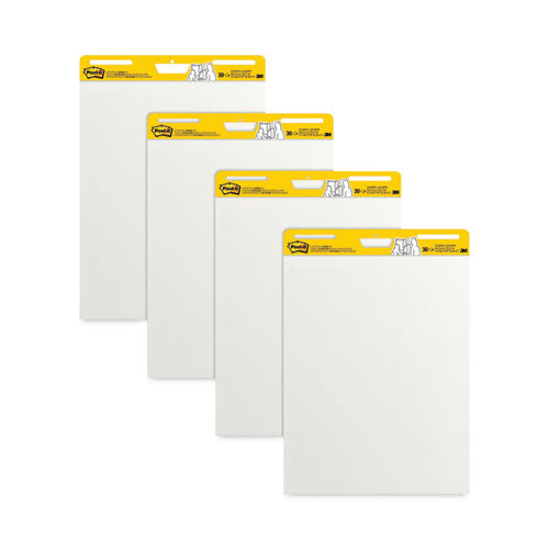 Post-it Easel Pads Super Sticky Vertical-Orientation Self-Stick Easel Pads, Unruled, (30) White 25 x 30 Sheets, 4/Carton