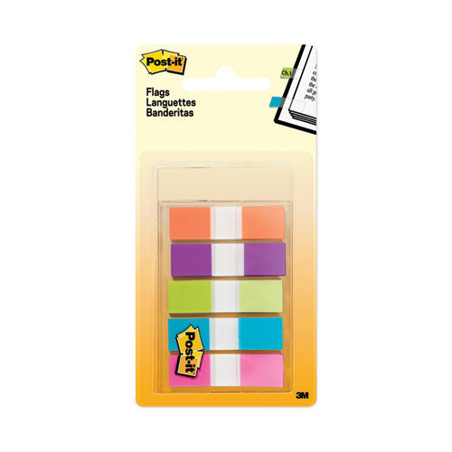 Post-it Flags Page Flags in Portable Dispenser, Assorted Brights, 5 Dispensers, 20 Flags/Color
