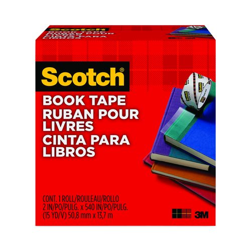 Scotch Book Tape, 3" Core, 2" x 15 yds, Clear