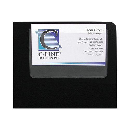 C-Line Self-Adhesive Business Card Holders, Top Load, 2 x 3.5, Clear, 10/Pack
