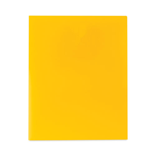 C-Line Two-Pocket Heavyweight Poly Portfolio Folder, Accommodates 11 x 8.5 Sheets, Yellow, 25/Box