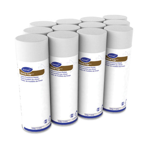 Diversey Shine-Up Furniture Cleaner, Lemon Scent, 13.8 oz Aerosol Spray, 12/Carton