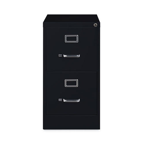 Alera Two-Drawer Economy Vertical File, Letter-Size File Drawers, Black, 15" x 22" x 28.37"