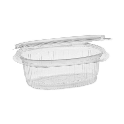 Pactiv Evergreen EarthChoice Recycled PET Hinged Container, 12 oz, 4.92 x 5.87 x 1.89, Clear, Plastic, 200/Carton