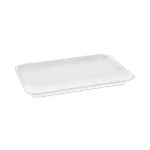 Pactiv Evergreen Meat Tray, #4 Shallow, 9.12 x 7.12 x 0.65, White, Foam, 500/Carton