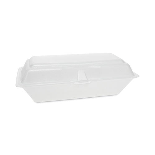 Pactiv Evergreen Foam Hinged Lid Containers, Single Tab Lock Hoagie, 9.8 x 5 x 3.3, White, 560/Carton