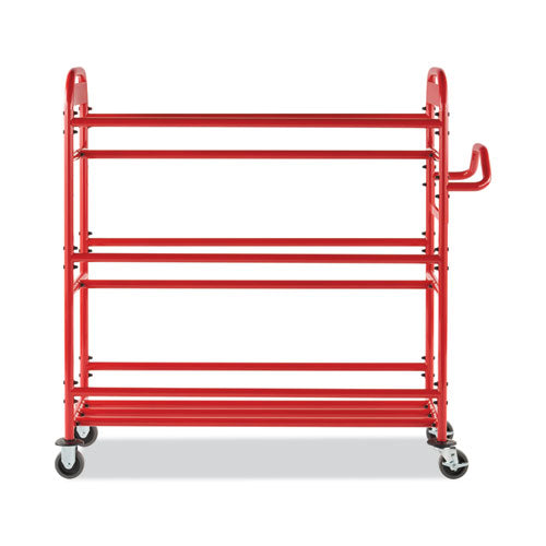 Rubbermaid Commercial Tote Picking Cart, Metal, 3 Shelves, 450 lb Capacity, 57" x 18.5" x 55", Red
