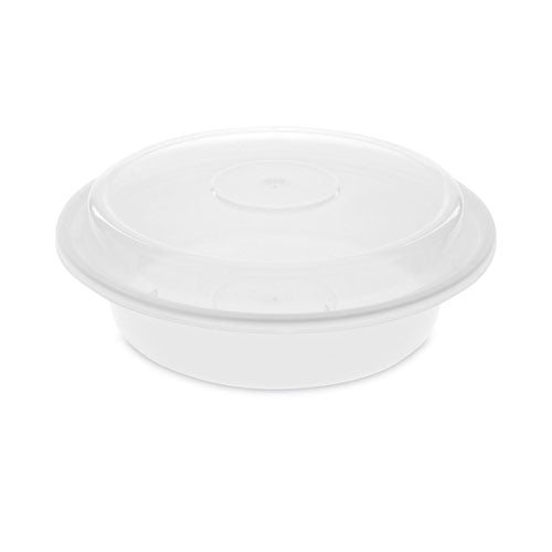 Pactiv Evergreen Newspring VERSAtainer Microwavable Containers, 24 oz, 7 x 7 x 2.3, White/Clear, Plastic, 150/Carton
