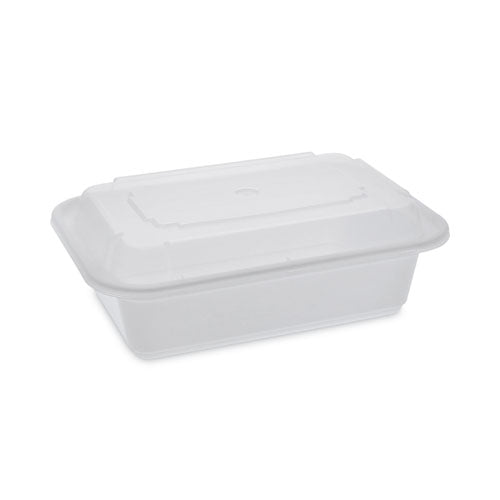 Pactiv Evergreen Newspring VERSAtainer Microwavable Containers, 24 oz, 7.4 x 5 x 2.5, White/Clear, Plastic, 150/Carton