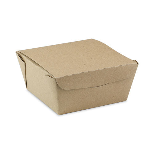Pactiv Evergreen EarthChoice OneBox Paper Box, 37 oz, 4.5 x 4.5 x 2.5, Brown, 312/Carton