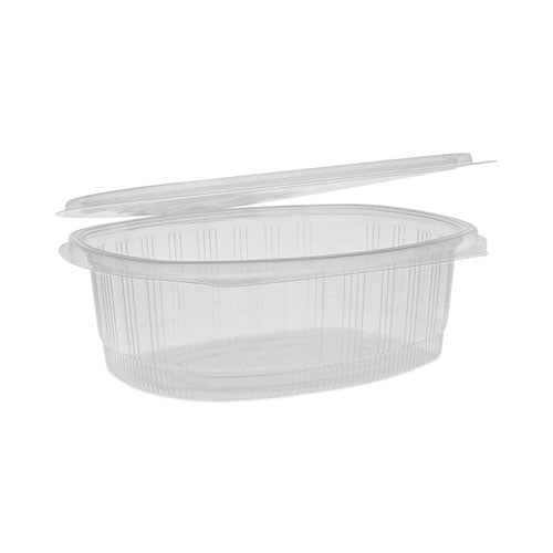 Pactiv Evergreen EarthChoice Recycled PET Hinged Container, 48 oz, 8.87 x 7.25 x 2.93, Clear, Plastic, 190/Carton