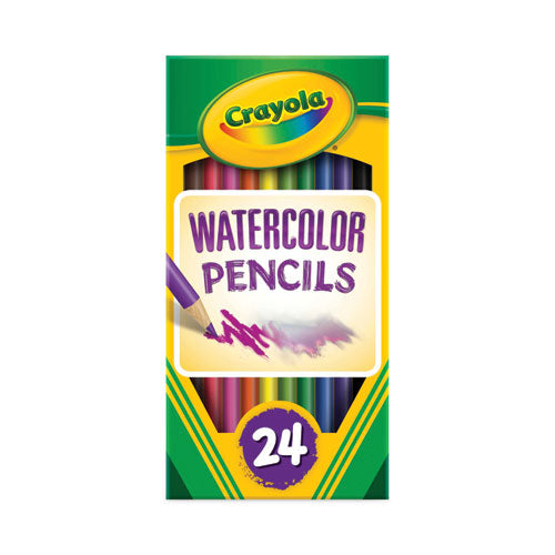 Crayola Watercolor Pencil Set, 3.3 mm, 2B, Assorted Lead and Barrel Colors, 24/Pack