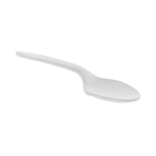 Pactiv Evergreen Fieldware Cutlery, Mediumweight Spoon, Plastic, White, 1,000/Carton