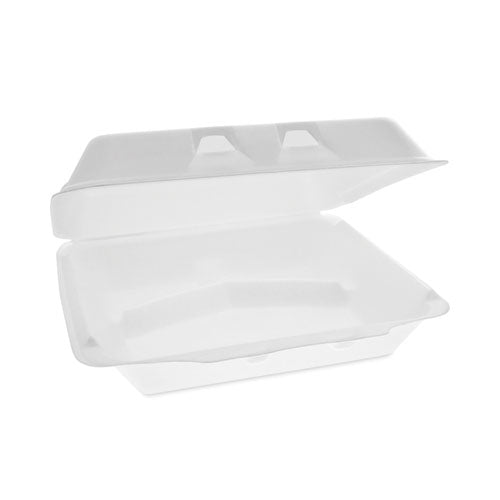 Pactiv Evergreen SmartLock Foam Hinged Lid Container, X-Large, 3 Compartments, 9.5 x 10.5 x 3.3, White, 250/Carton